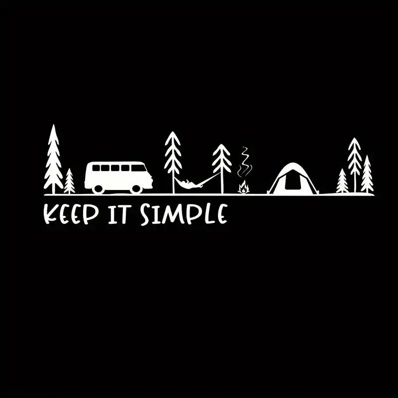 Minimalist Camping Scene Car Truck Decal Waterproof Outdoor Self Adhesive Vehicle Body Decor Sticker Auto Styling Accessory
