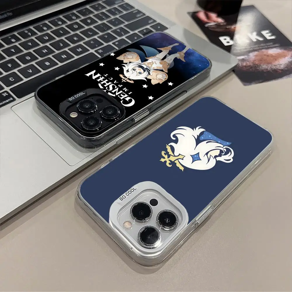 

Genshin Impact Paimon Phone Case for iPhone 16 15 14 13 12 11 X XR XS 8 7 Pro Max Plus Translucent Colour Printing Pretty Cover