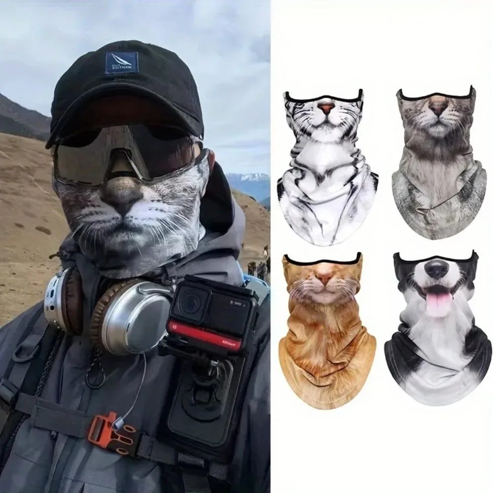 Cat Dog Cute Animal Balaclava Motorcycle Motocross Ski Snowboard Hat Helmet Liner Biker Neck Warmer Face Cap Cycling Headgear