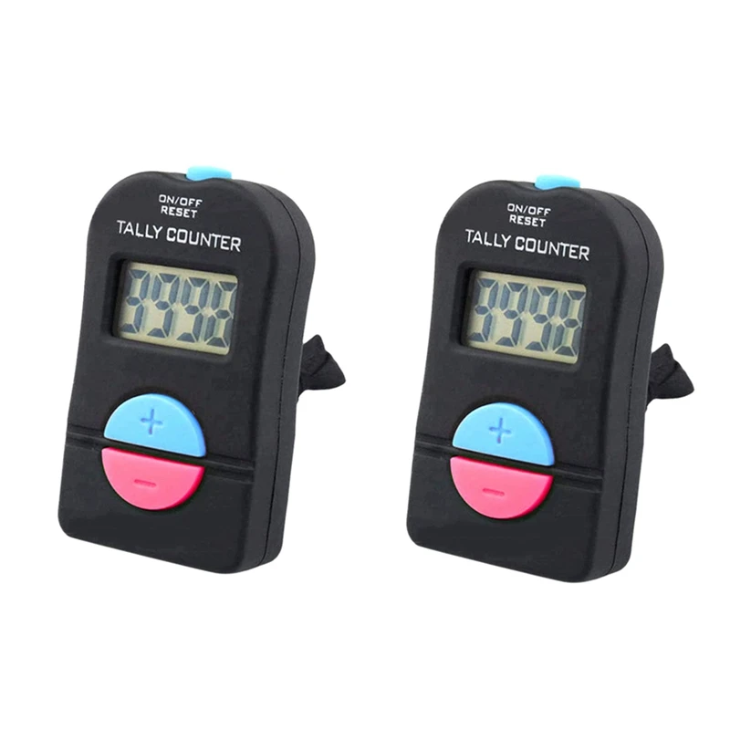 2 Pcs Digital Counting Counter Electronic Add Subtract Manual Clicker Handheld Mechanical Number Click Counter