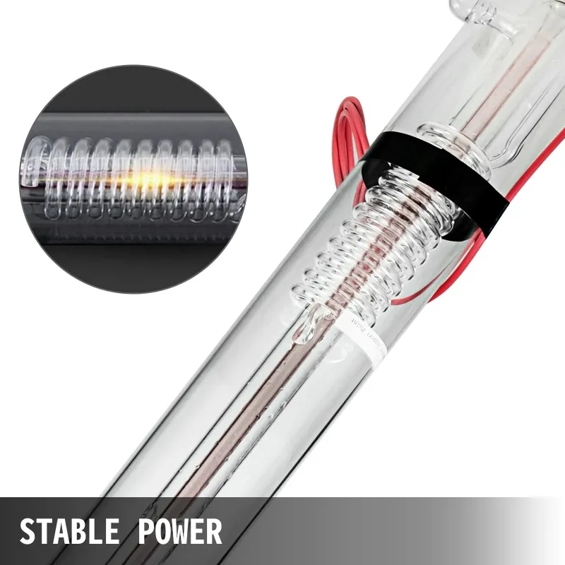 

【Premium】 40-130W CO2 Laser Tube with Borosilicate Glass for Engraving/Cutting Acrylic, Wood, Leather, F ric