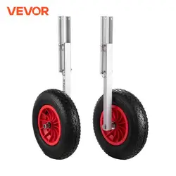 VEVOR 2PCS Inflatable Boat Launching Wheel 136 KG Weight Load Capacity Aluminum Frame 38CM Diameter Rubber Tire Ship Moving Tool