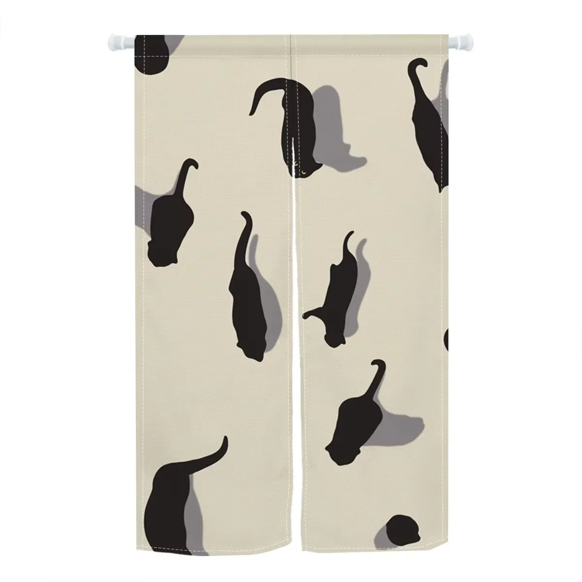 Cartoon Cat Japanese Door Curtain Noren Cute Funny Cat Drapes Kitchen Bedroom Doorway Entrance Partition Hanging Half-Curtains