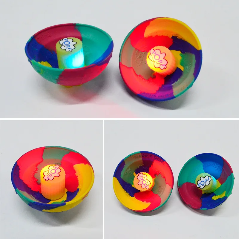 Hip Hop Jump Half Side Bouncing Ball Anti Stress Fidget Toys Kids Outdoor Fun Camouflage Spinning Bounce Bowl Fingertip Top Toy