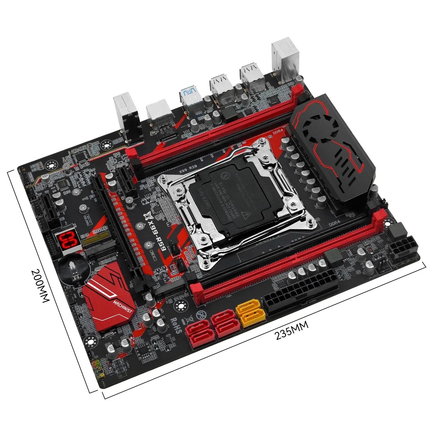 Imagem -03 - Placa-mãe Rs9 Suporte Lga 20113 Memória Ram Intel Xeon e5 2666 2667 2670 v3 v4 Ddr4 Sata M.2 Nvme Quatro Canais Machinist-x99