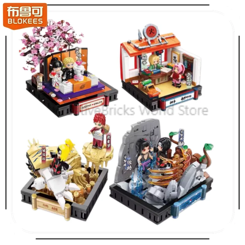Keeppley Naruto Bausteine Gaara vs. Deidara Naruto und Hinatas Hochzeitsmodell Ornamente Kawaii Zusammengebautes Spielzeug Geburtstagsgeschenk