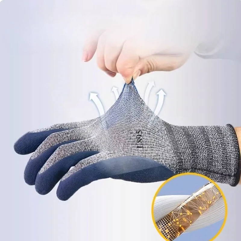 

Thin Breathable Anti-slip Latex Frosted Gloves 12 Pairs Durable for Mechanical Maintenance Security Protection Work Gloves Men