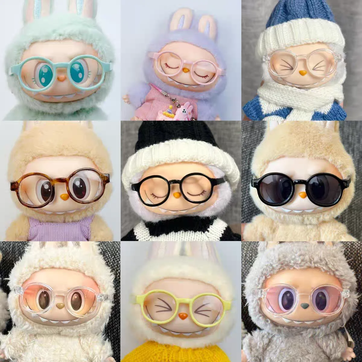 【Labubu Glasses】1pc*6.5cm Multiple colors Glasses For Cotton Doll Accessories Labubu outfit