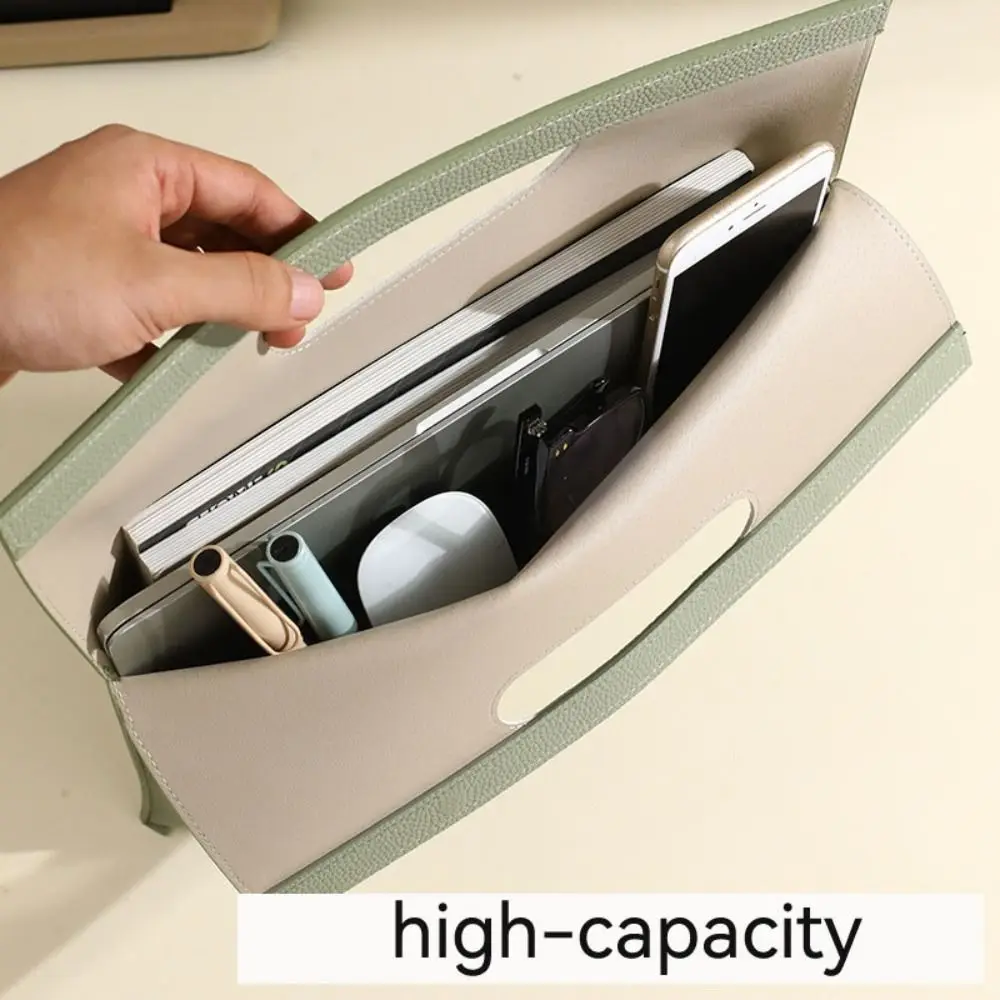 Document Organizer Heavy Leather Pouch Paper Organizer Large Capacity File Folders Pouch Waterproof Archive Folder