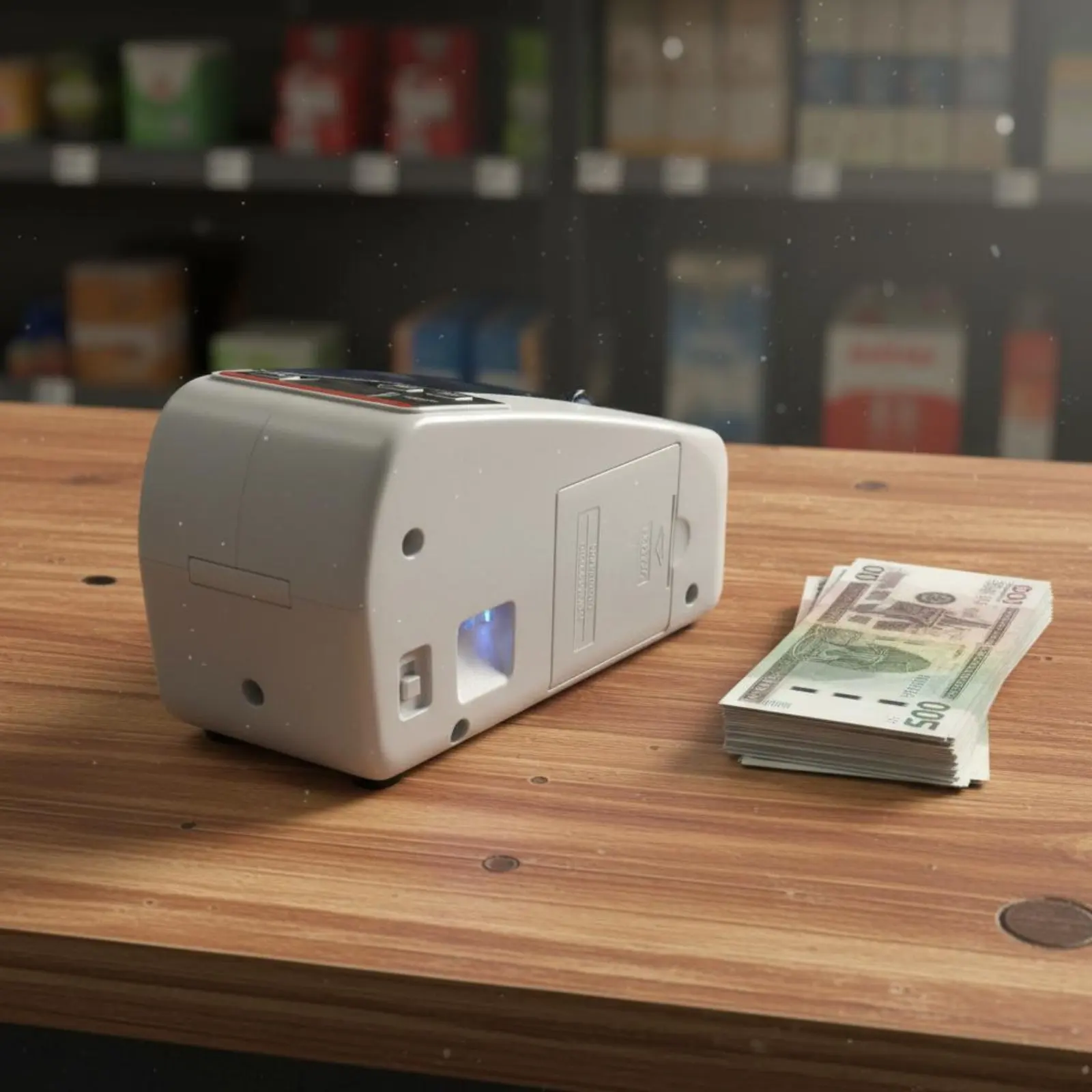 

Portable Currency Counter White Illumination Check Bill Counter Handheld Currency Scanner External LED Display for Shop Owners