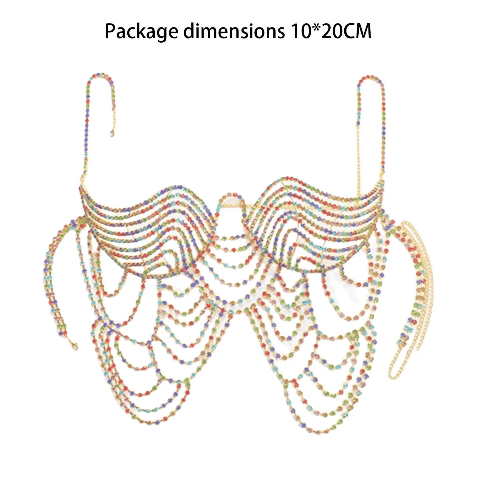 Multi Layer Body Chain Jewelry for Women Sexy Chest Chain Bikini Bra Rave Party Outfit