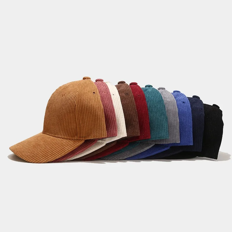 Spring Autumn Corduroy Baseball Cap Unisex Vintage Baseball Hat Women Men Outdoor Adjustable Hip Hop Gorras Snapback