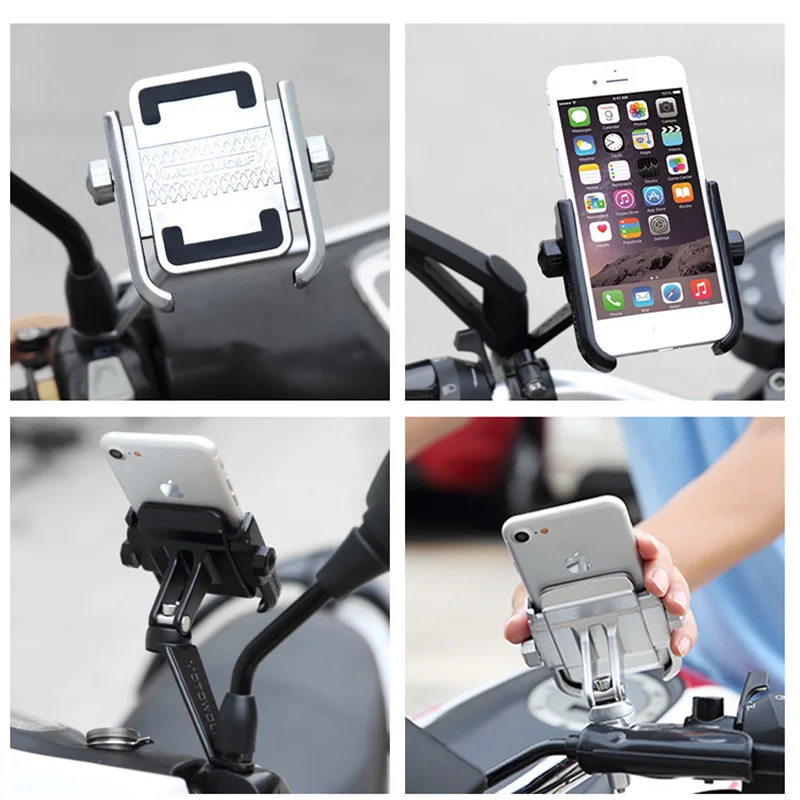 Support de montage en alliage d'aluminium pour cyclisme, supports de téléphones portables pour moto, Base de rétroviseur, barre de poignée