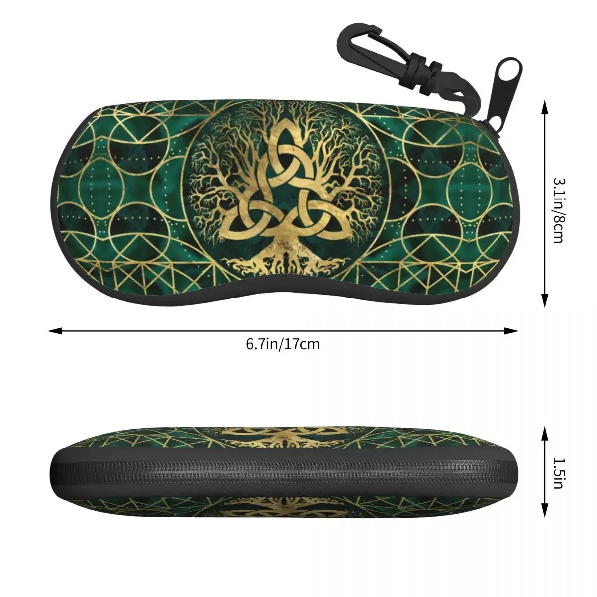 Tree Of Life With Triquetra Sunglasses Soft Case Neoprene Zipper Vikings Shell Eyeglass Case Custom Protective Box For Glasses