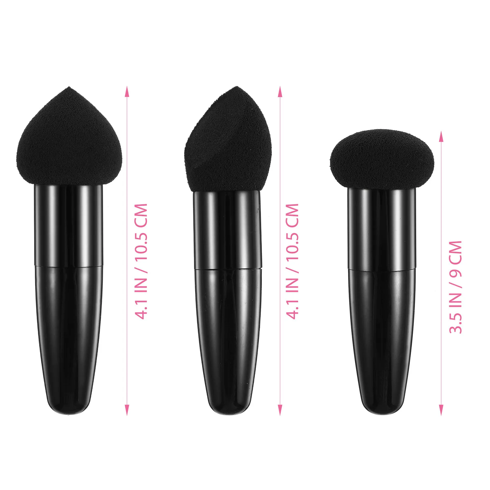 3Pcs Makeup Pen Set Beauty Tools Portable Wet Dry Sponges Multifunctional Handheld Makeup Brushes for Foundation
