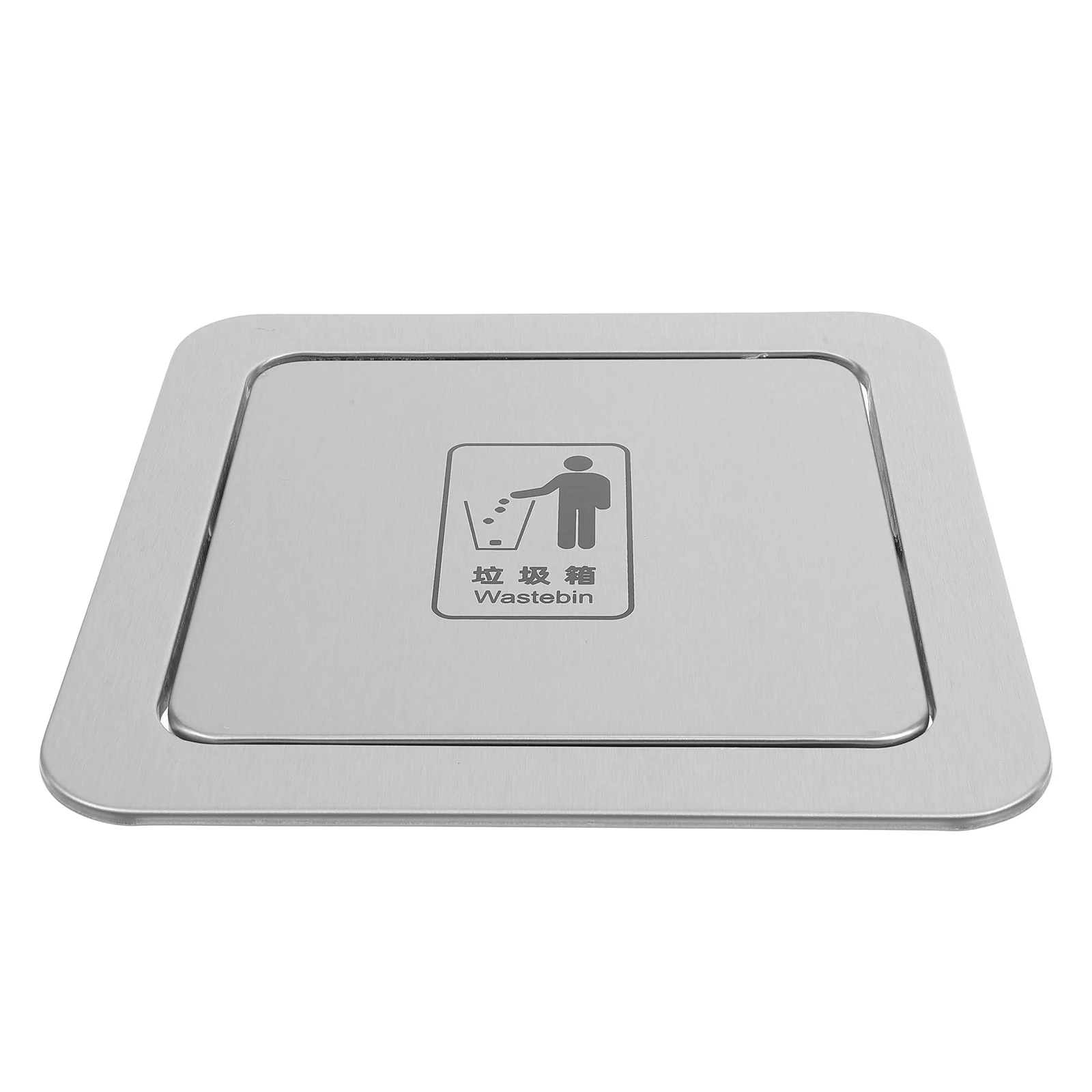 

Stainless Steel Embedded Trash Can Lid Swing Cover Kitchen Bathroom Countertop Sink Hole Garbage Bin Easy Clean Trash
