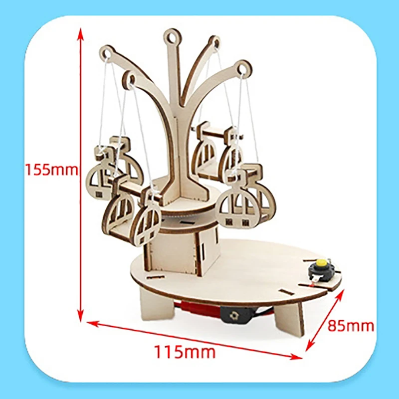 Kids Complete DIY Handmade Puzzle Toy Set Featuring Rotating Chair and Multifunctional, Durable Science Kit