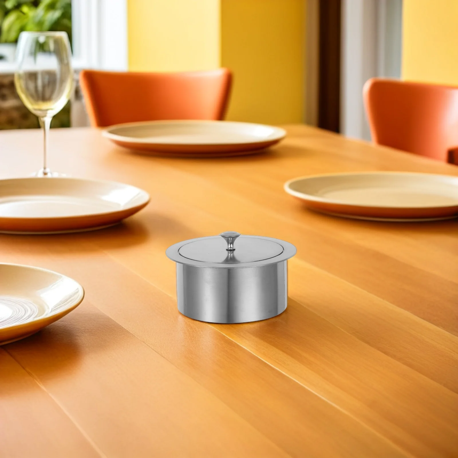 

Built-In Countertop Trash Bin Lid Stainless Steel Flush Mount Waste Chute Cover For Kitchen Bathroom Recessed Garbage