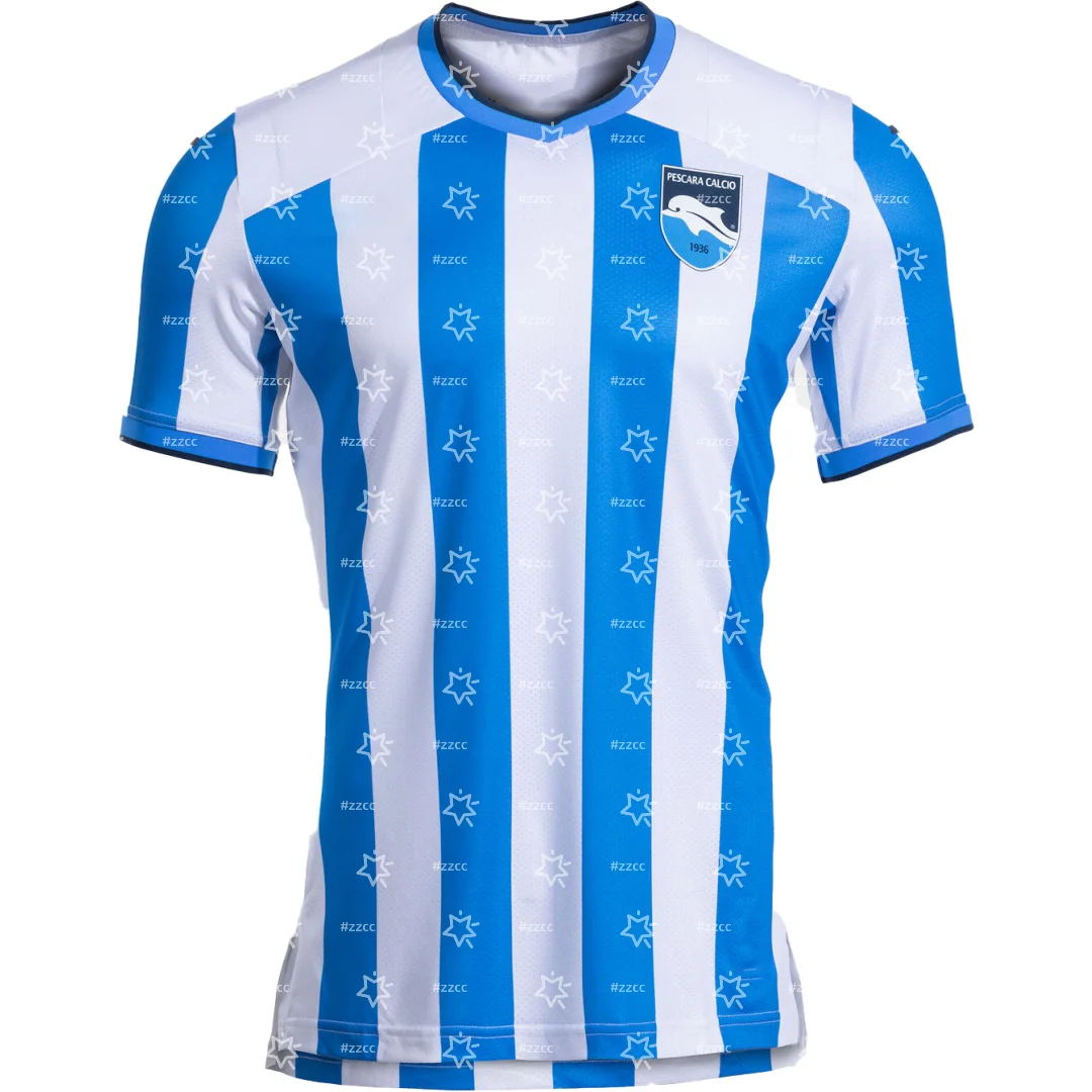 Camisa de Futebol Pescara Calcio 25-26, Kit de Treino, Camiseta Masculina de Verão, Roupa Infantil, Camiseta Feminina para Ciclismo ﻿