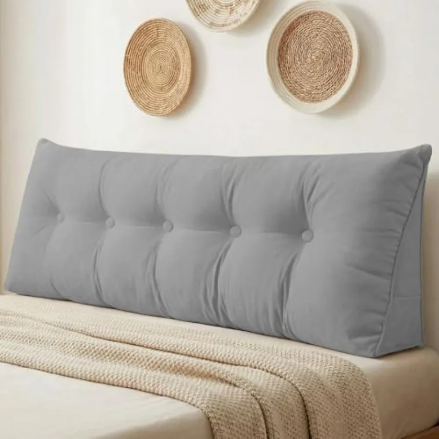 

Большая треугольная подушка-клин для изголовья кровати, для чтения и отдыха, поддерживающая подушка для позиционирования спины со съемным чехлом