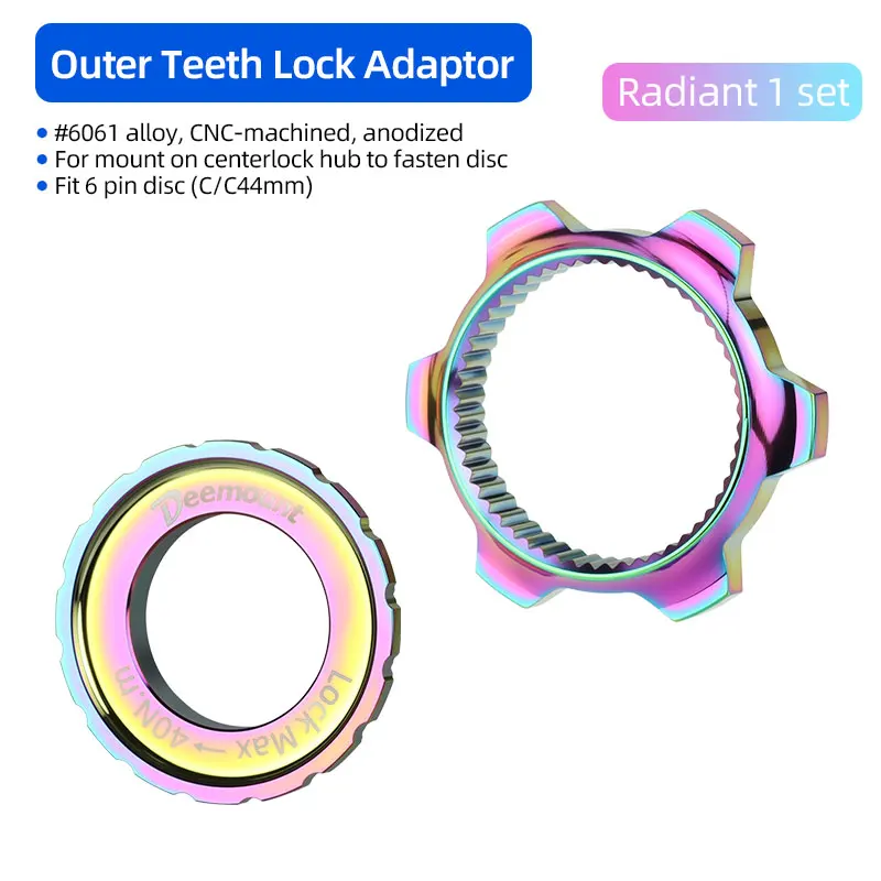 Deemount Fahrrad Centerlock zu 6-Loch Adapter-Nabe, Center Lock Konvertierung, 6-Loch Rotoradapter für MTB Rennrad Scheibenbremse DIY