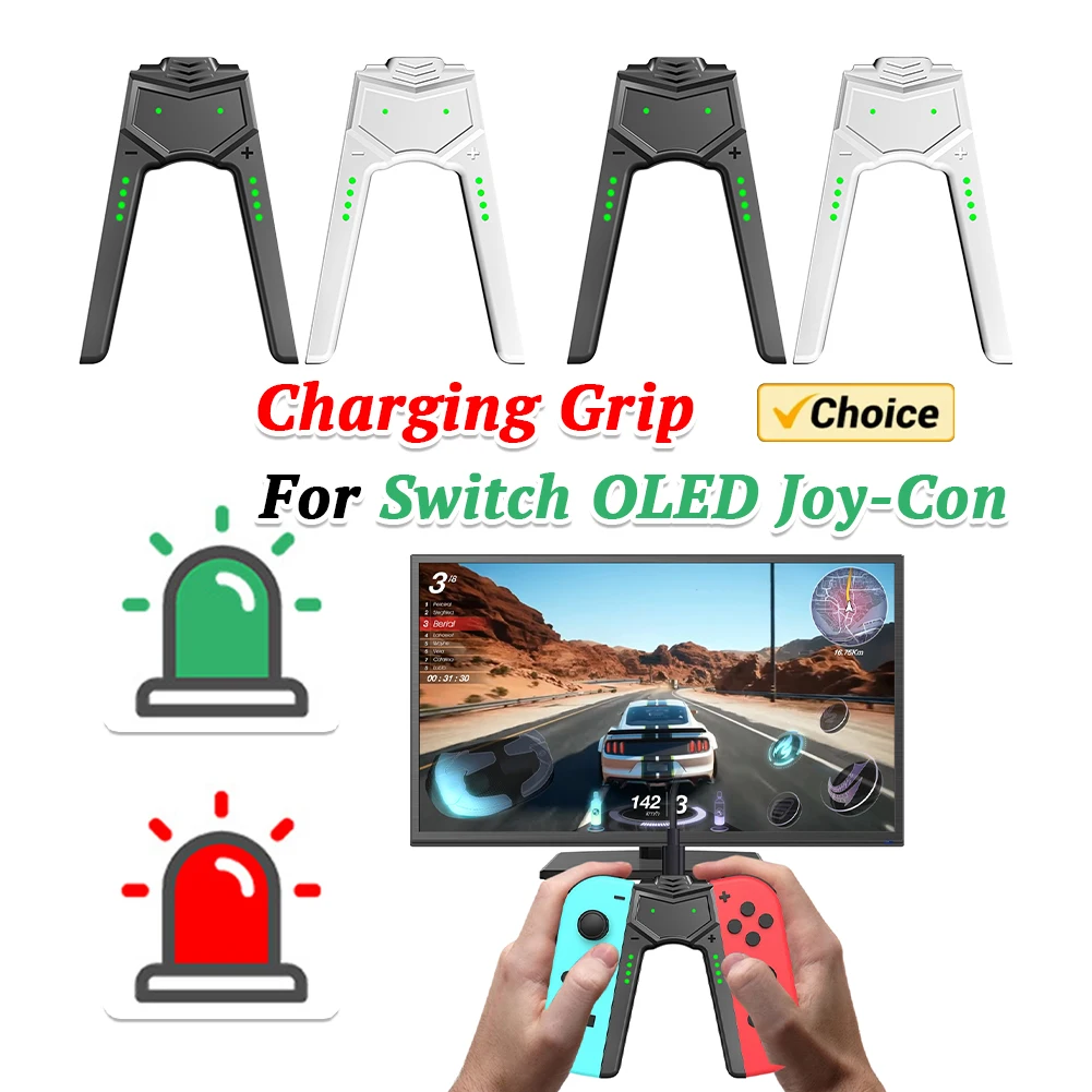 For Switch OLED Joy-Con Charging Grip Type C Mini Charging Dock Grip Play While Charging Charger Stand for Nintendo Switch OLED