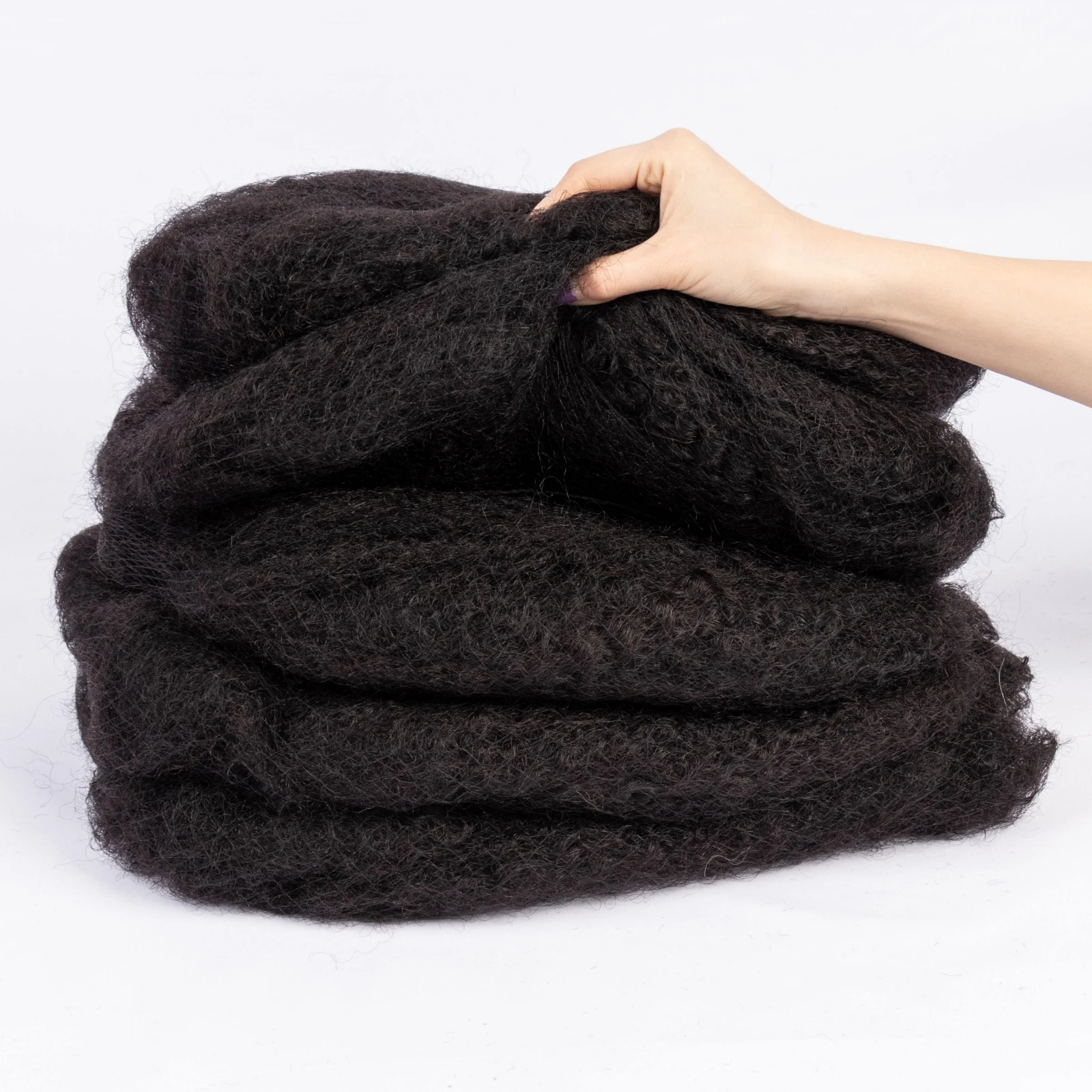 12-18In 50 جرام/الحزمة 4C شعر بشري أفرو غريب السائبة 100% شعر بشري ناعم أفرو غريب شعر بشري لوكس ملحقات/التقلبات/الضفائر #2