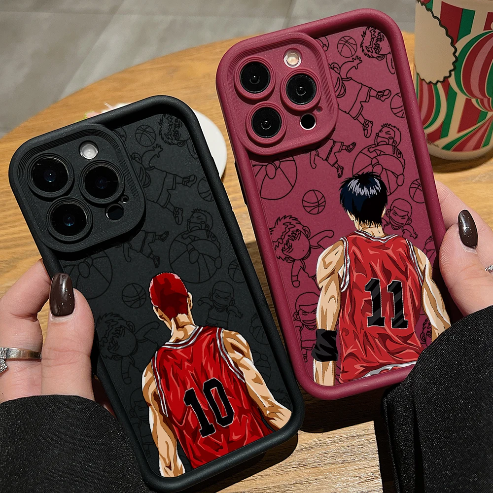 Slam Dunk Sakurag Phone Case for Samsung Galaxy S25 S24 S23 S22 S21 S20 FE Ultra Plus 5G Note 20 Pro Soft Shockproof Cover Funda