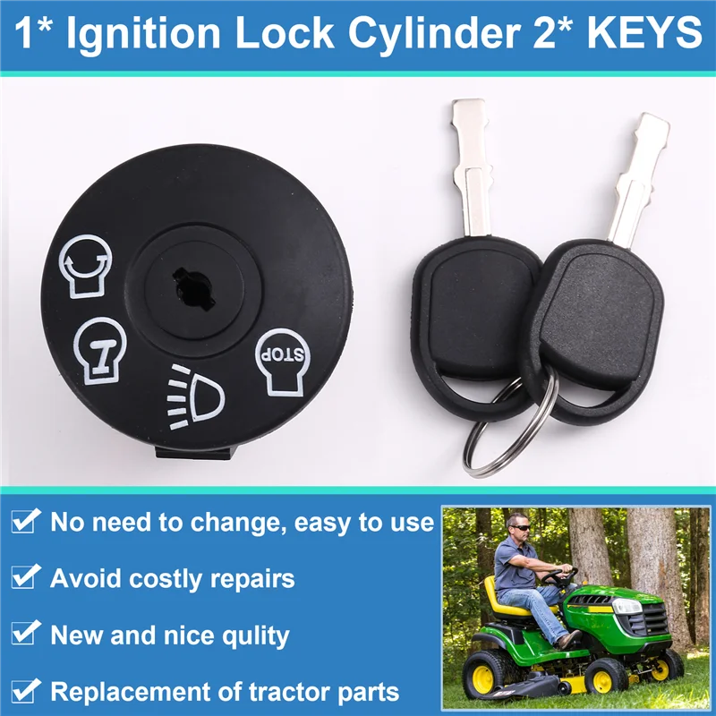 الطازجة لجون ديري جزازة العشب مفتاح إشعال قفل اسطوانة مع مفتاح 532163968 532175566 925-17 جرار #4