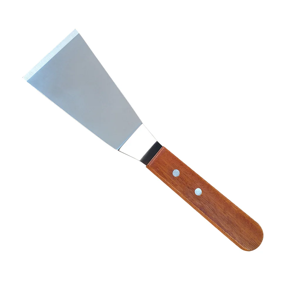 

Stainless Steel Frying Spatula Wood Handle Multi Purpose Chef Tool Ideal for Pancakes Steak BBQ Hygienic Kitchen Gadget Flat
