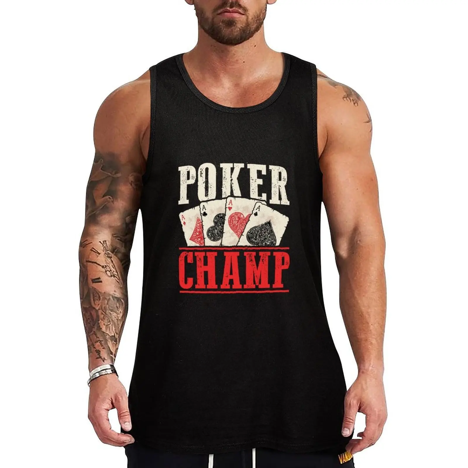 

Poker Champ Tournament Gambling Gambler Tank Top basketball clothing t-shirt for men new in tops & t-shirt sleeveless