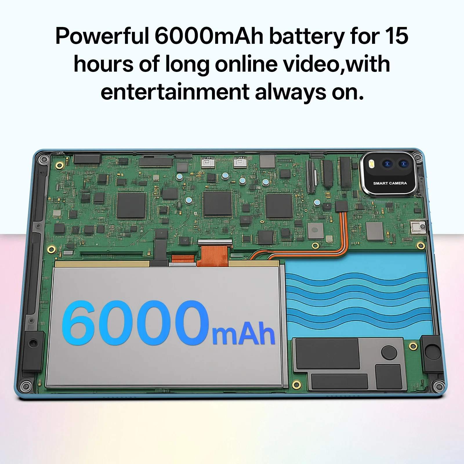 Tablet PC de 10 polegadas, sistema Android 15, processador quad-core, 12 (3+9) GB + 64 GB de armazenamento, expansível até 1 TB, suporta WiFi 6,