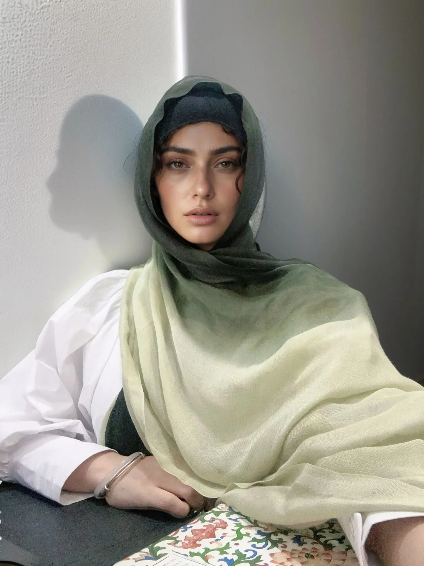 موضة كبيرة الحجم التدرج الحجاب المرأة المسلمة وشاح طويل شالات التفاف عمامة عصابات عقال الإسلامية Turbante 190*110 سنتيمتر