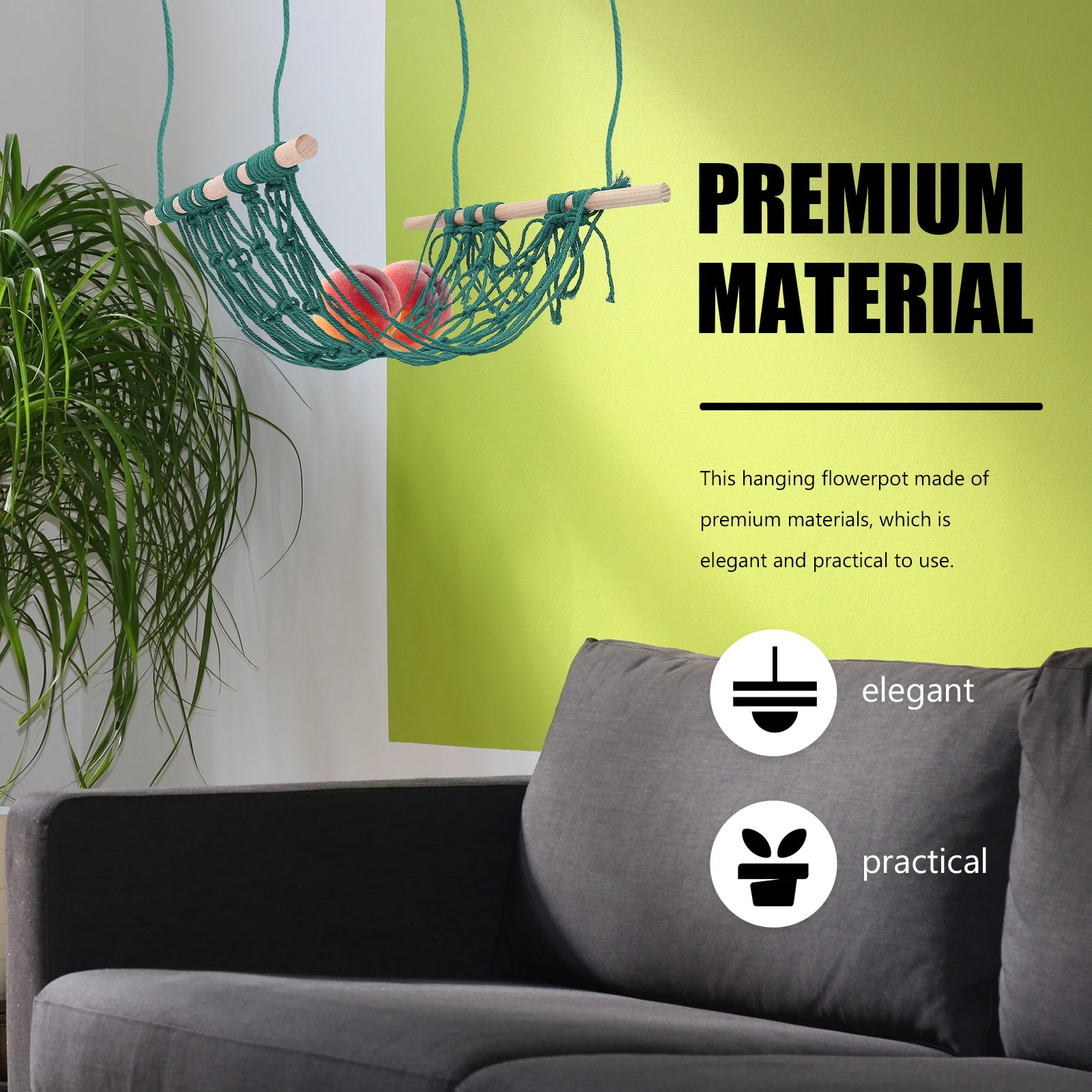 

1Pcs Hanging Fruit Vegetable Hammock Kitchen Woven Storage Net Bag Fresh Produce Organizer Space Saving Fruit Hammock