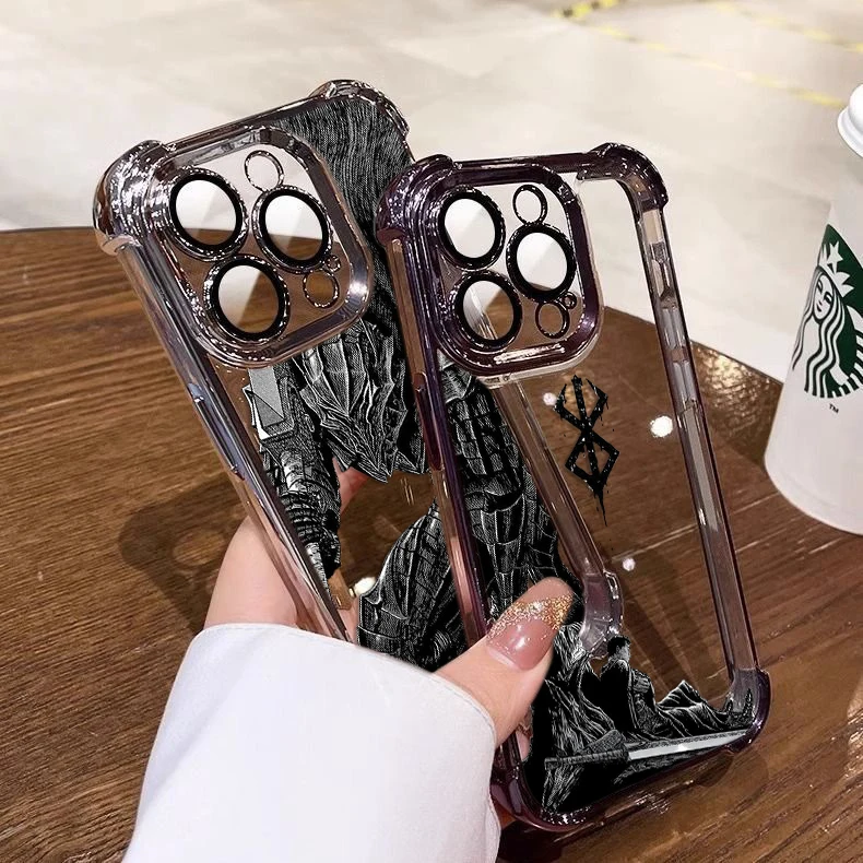 Berserk Comics – coque de téléphone Anime, étui blindé transparent antichoc pour iPhone 16 15 14 13 12 11 Pro Max X XR XSMax 7 8 Plus