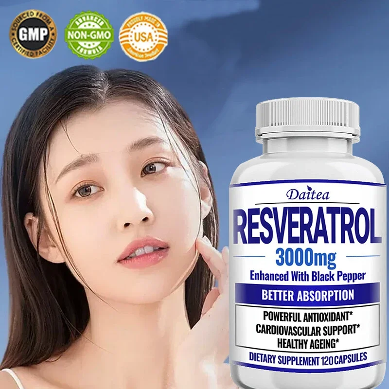 Resveratrol Supplements - Helps with Healthy Aging, Immune Support and Heart Health, Antioxidant