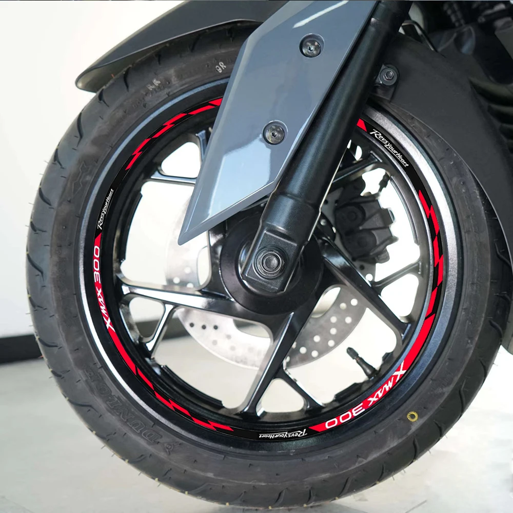 Reflective Motorcycle Wheel Rim Sticker Scooter Rim Decals for Yamaha XMAX 300