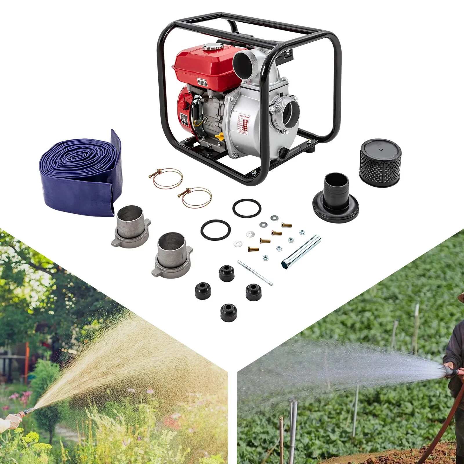 

7.5HP Gas-Powered Water Pump (5.6kW) - 3" Inch Garden Irrigation, Transfer Pump, 80mm Gasoline Engine