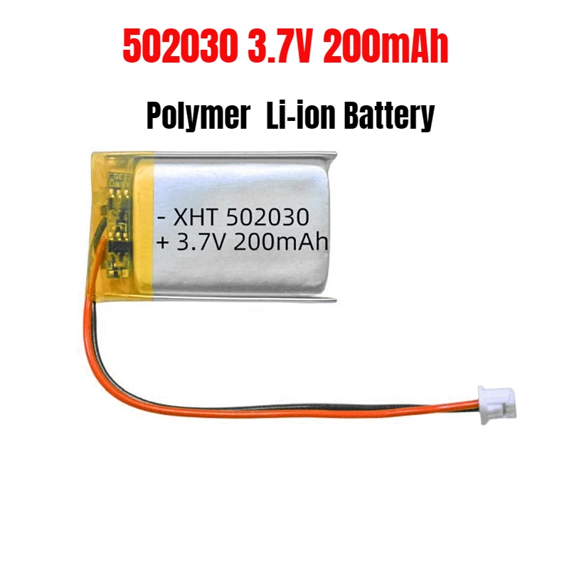 

502030 3.7V Lithium Battery Li Po Battery 200mAh Lipo Rechargeable Li Polymer Batteries for Bluetooth Headset Electronics Camera