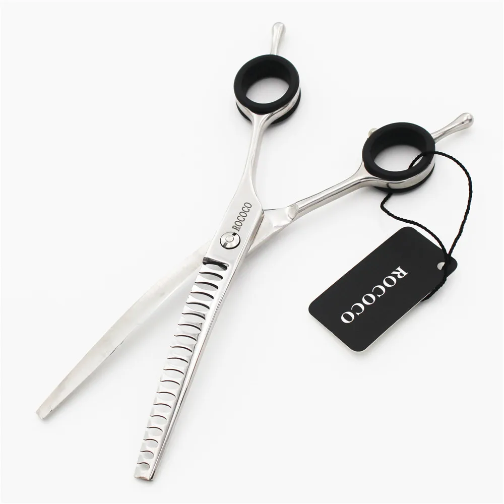 7 inch Pet Downward Curved Thinning Scissors Professional Dog Chunker Thinning Shears Cat Grooming Clipper Hair Cut Tools Silver