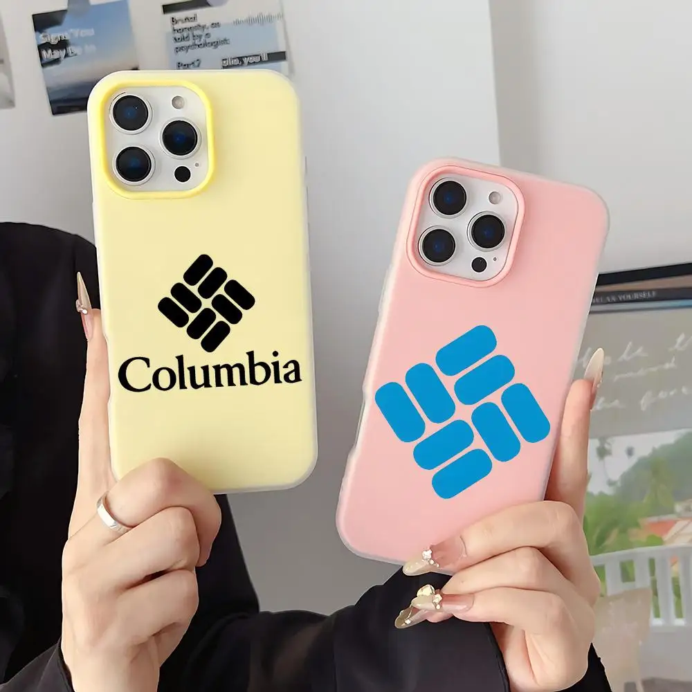 C-Columbia Outdoor Brand Phone Case 2-in-1 Detachable for iPhone 17-12 Clear Case Multi-Color Card Holder Soft TPU