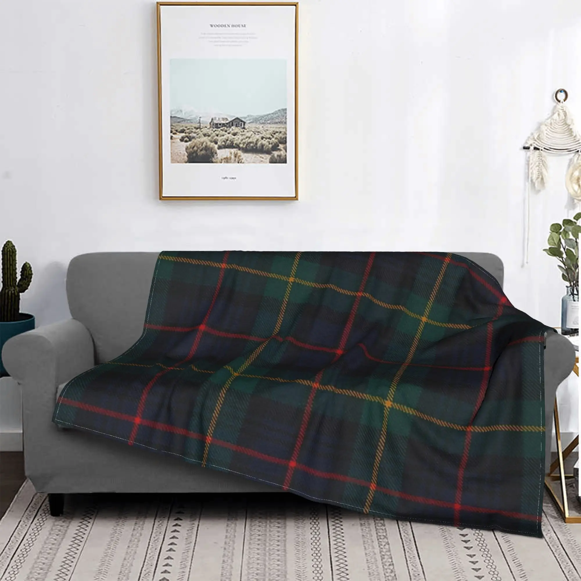 

Farquharson Scottish Tartan Blankets Super Soft Flannel Sofa Throw Blanket for Couch Bedding Office Throws Bedspread Quilt