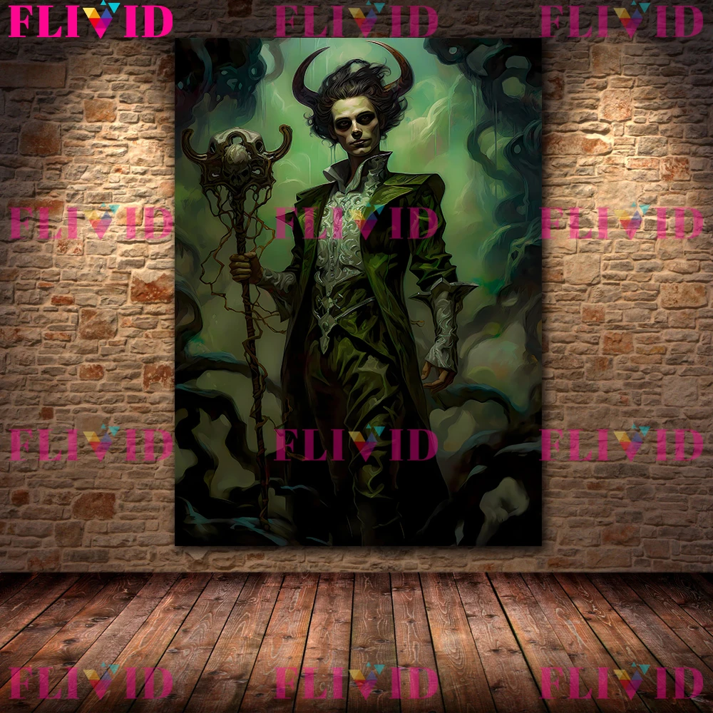 Norse Mythology Greek God Art Poster And Print,Hermes,Medusa,Nyx,Zeus,Poseidon Portraits Of Gods Wall Art Canvas Print Unframed