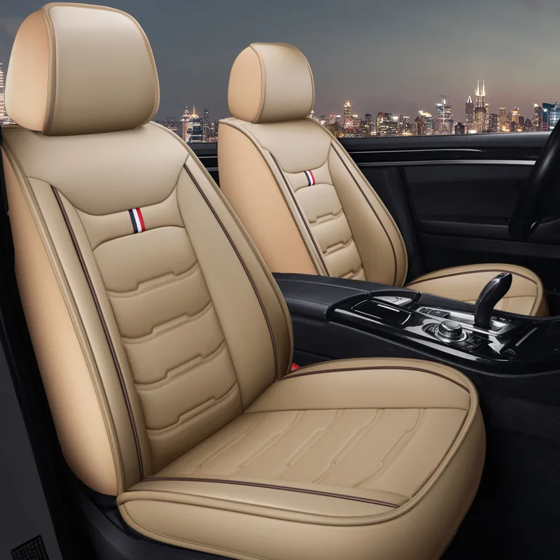 Universal All Inclusive Seat Cover Full Leather Car Seat Protector Cushion Single Driver And Passenger All Season Accessories