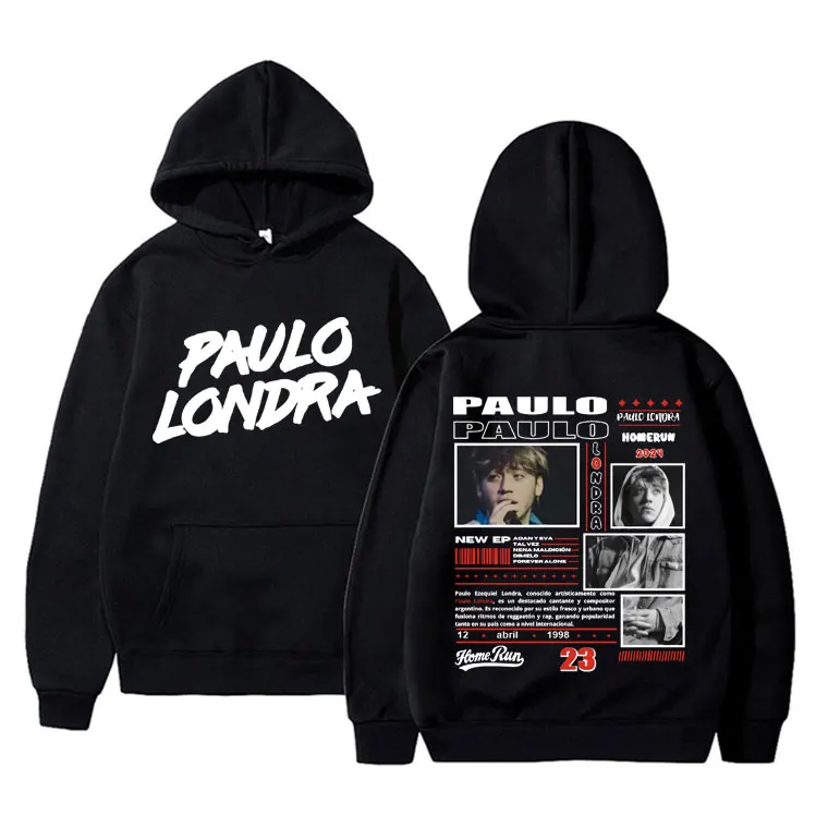 Rapper Paulo Londra Homerun Graphic Hoodie Autumn Winter Men Women Hip Hop Fashion Sweatshirts Men's Fleece Oversized Hoodies