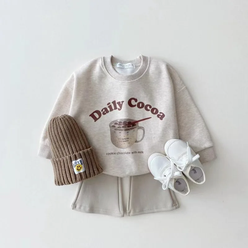 Infant Autumn Loose Cartoon Sweatshirts Baby Girls Fashion Bread Long Sleeves Tops Toddler Boys New All-match Cotton Tees