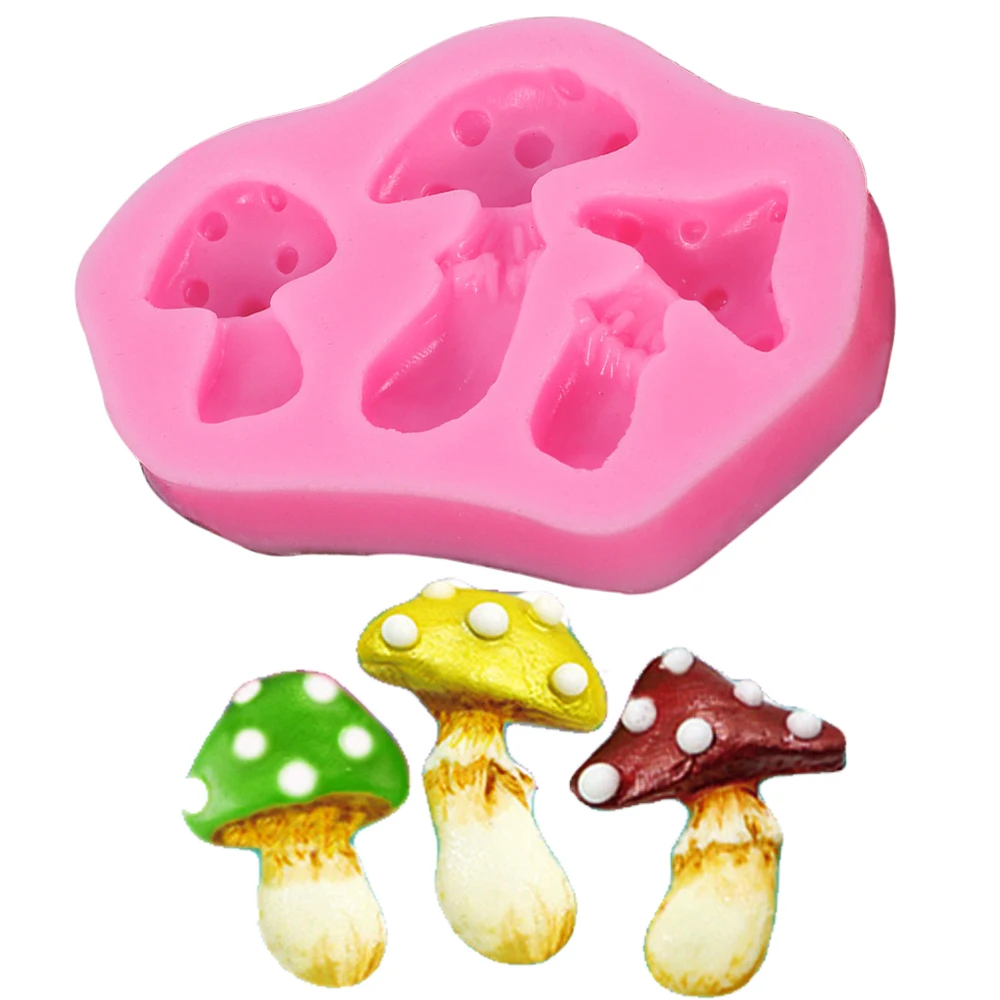 DIY Cartoon Mushroom Silicone Fondant Soap 3D Cake Mold Cupcake Jelly Candy Chocolate Decoration Baking Tool Moulds M349