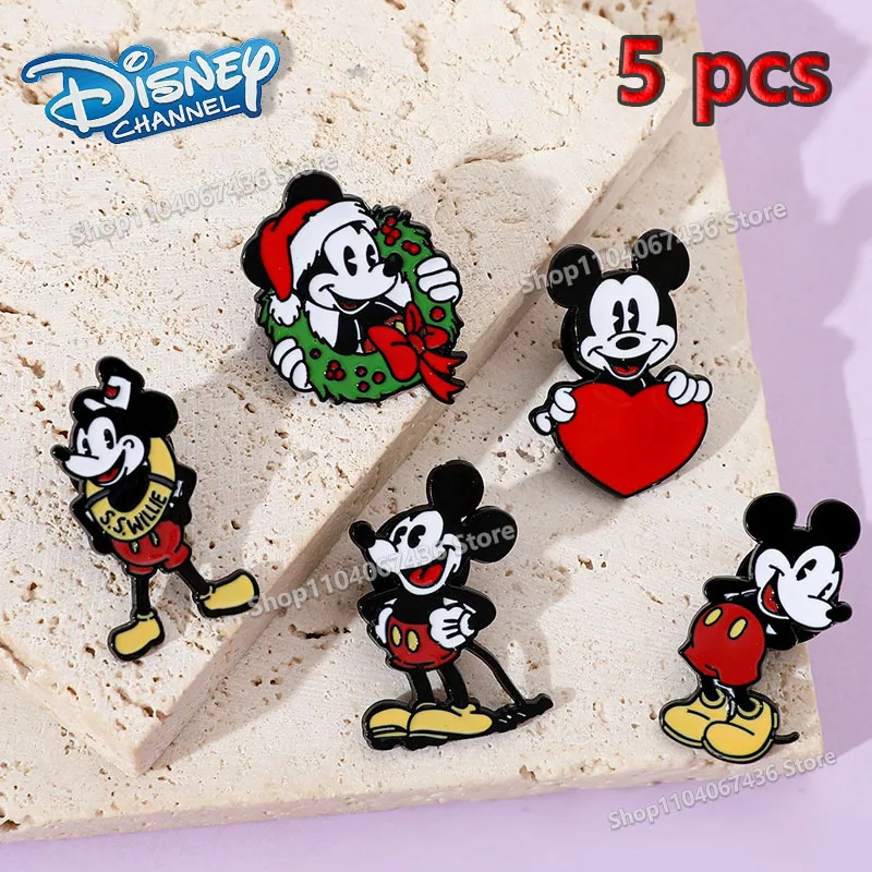 Disney Mickey Enamel Pins Cartoon Brooch Anime Metal Badge Accessory Bag Pines Backpack for Friends Christmas Jewelry Gifts