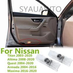 2X For Nissan Altima Armada Maxima Titan Quest LED Car Door Projector Light Welcome Ghost Shadow Courtesy Lamp Auto Accessories