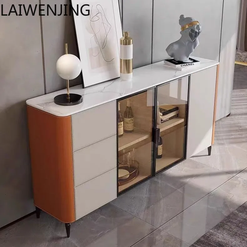 

SGF side cabinet solid wood multi-layer integrated wall storage cabinet glass door decoration